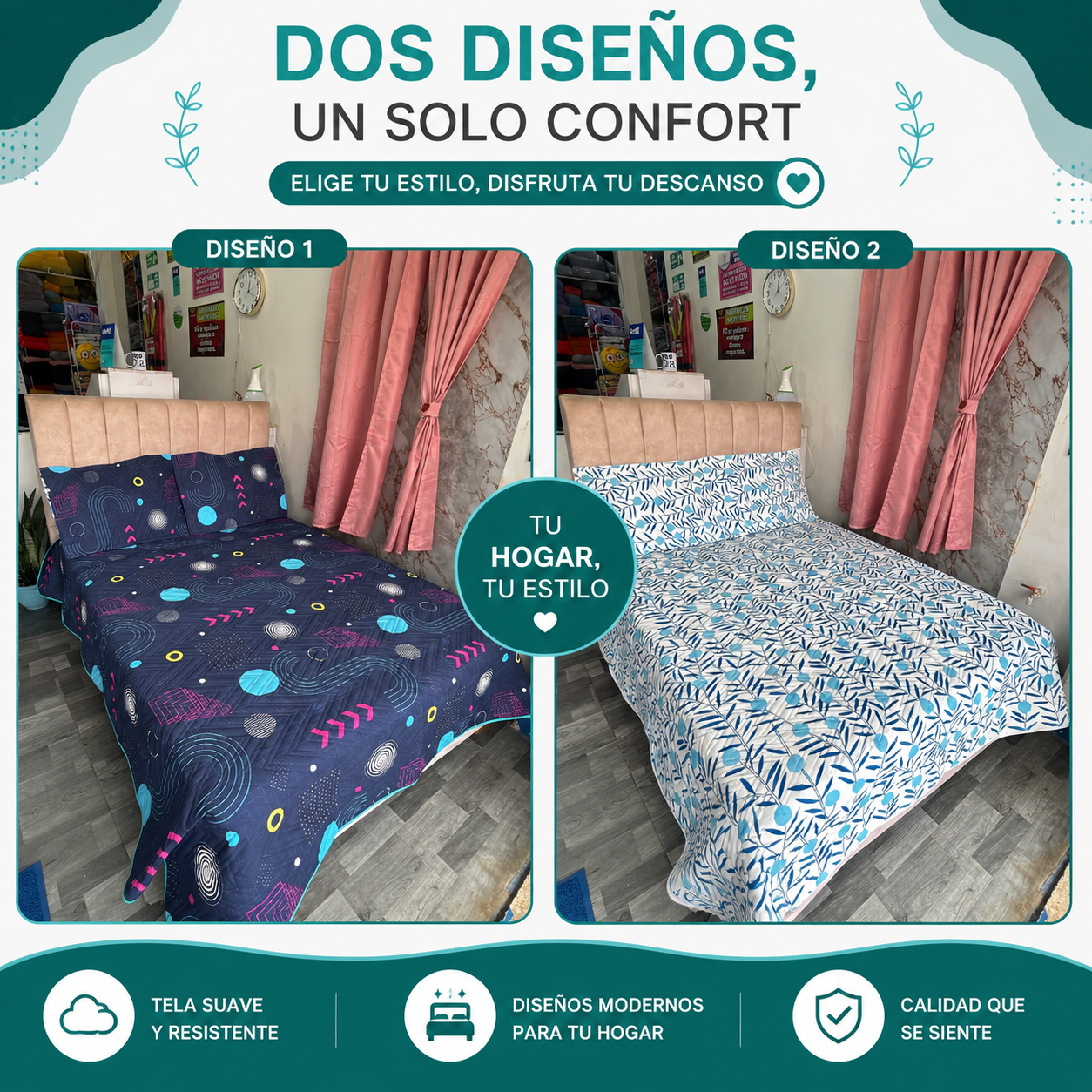 CD8492C8-2054-4620-AE13-27AD44B9C119 Colcha Estampada Medida Doble - Imagen 1