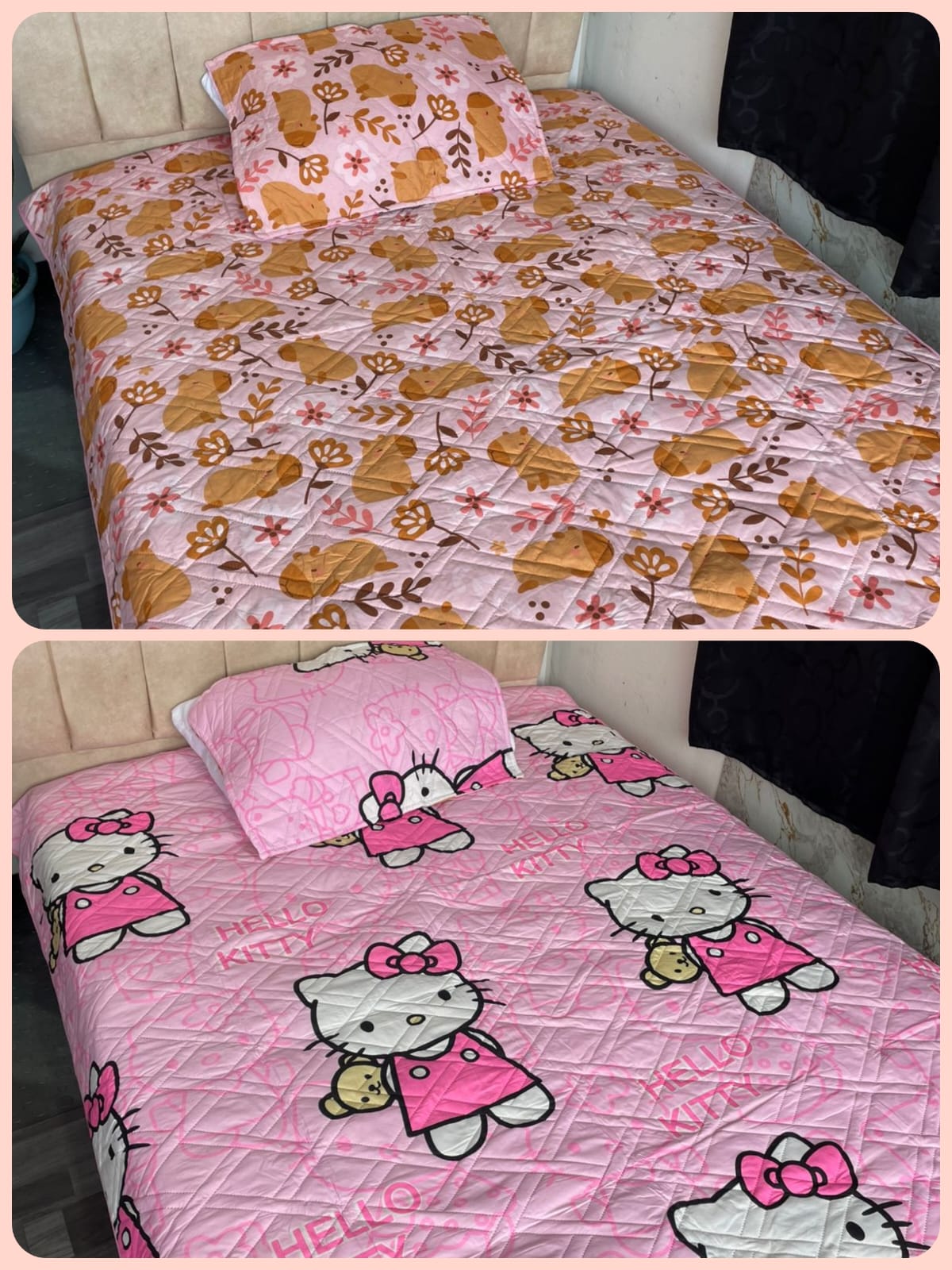WhatsApp Image 2026-06-09 at 5.06.21 PM Colcha Infantil Kitty / Capibara Sencilla - Imagen 1