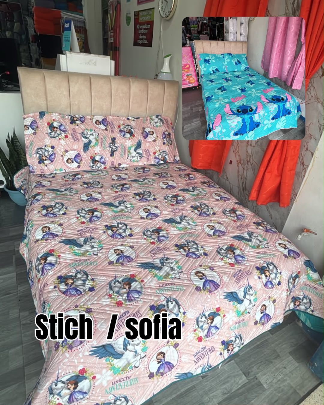 WhatsApp Image 2026-06-27 at 10.26.34 AM Colcha Infantil SOFIA/STITCH - Imagen 1