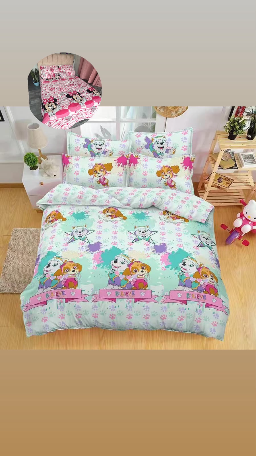 WhatsApp Image 2026-07-08 at 9.41.32 AM (1) Edredón Infantil MINNIE / PAW PATROL - Imagen 1