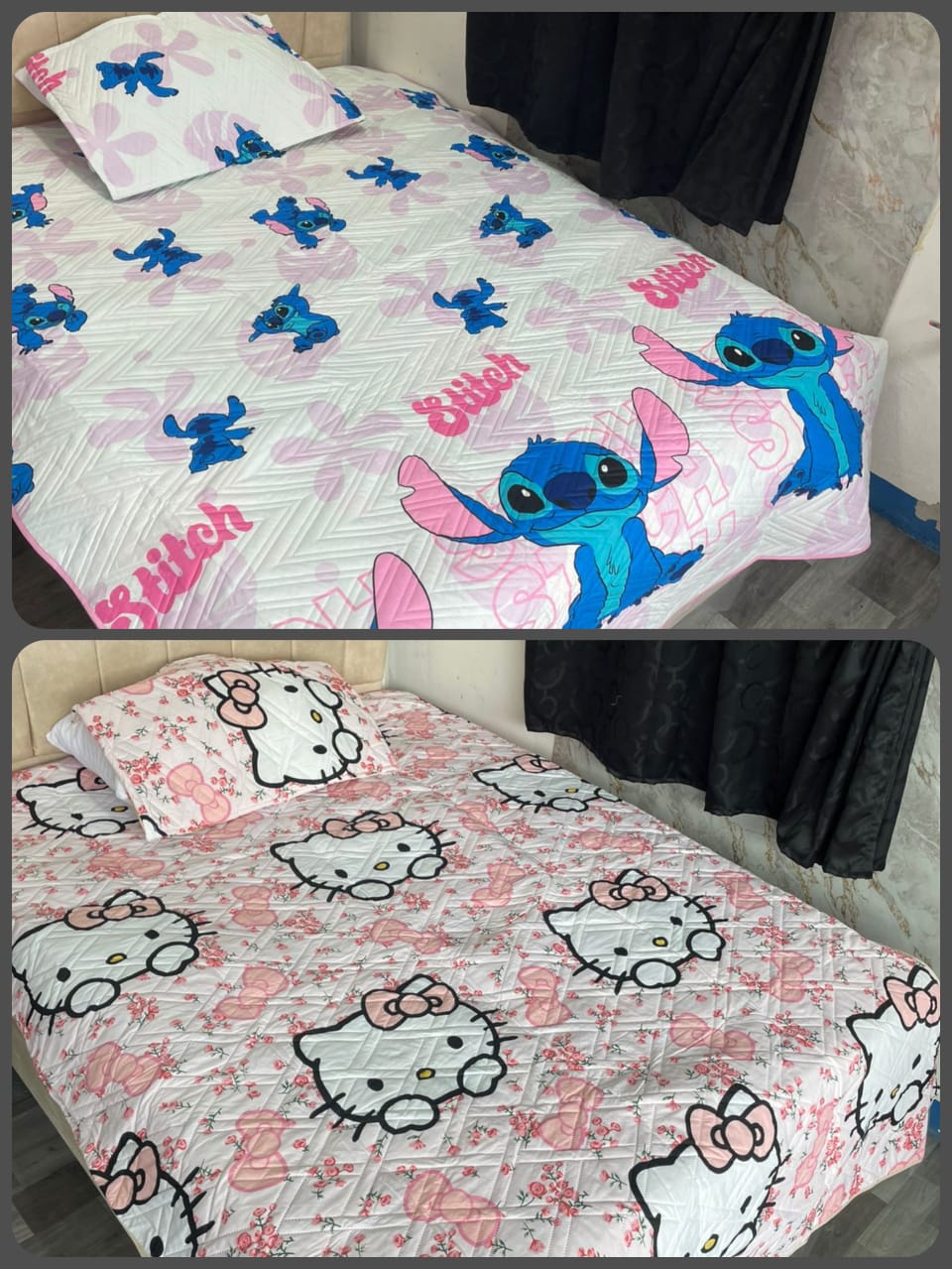 WhatsApp Image 2026-07-16 at 10.30.56 AM (2) Colcha Infantil KITTY / STITCH - Imagen 1