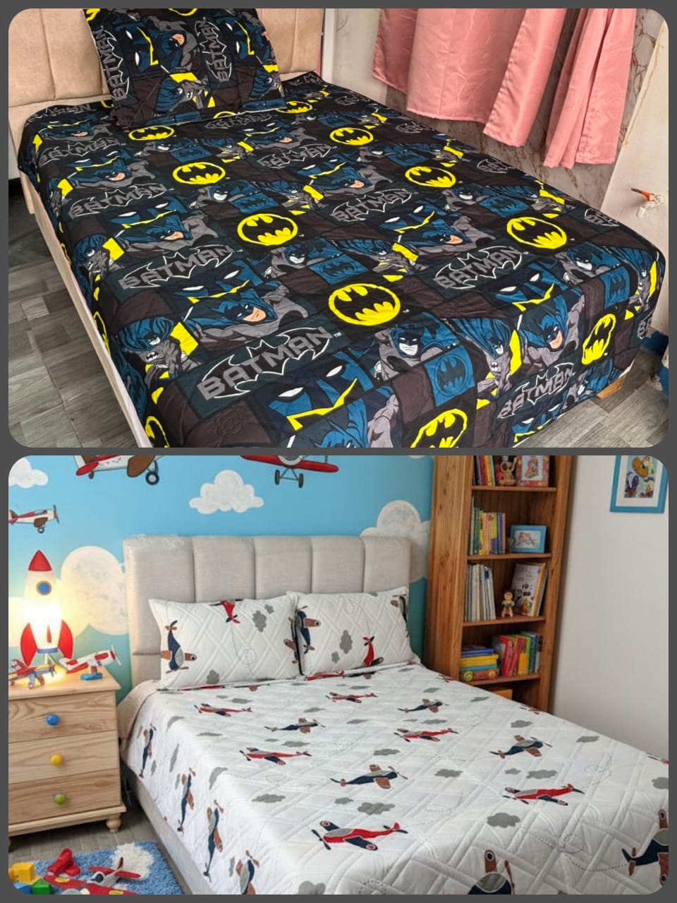 WhatsApp Image 2026-07-16 at 10.30.58 AM (4) Colcha Infantil BATMAN / AVIONES - Imagen 1