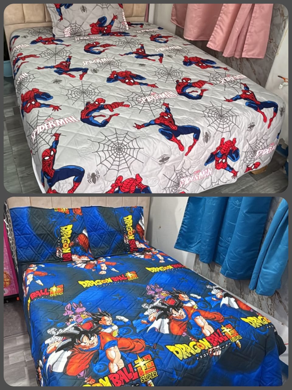 WhatsApp Image 2026-08-11 at 3.51.15 PM (3) Colcha Infantil SPIDER GRIS / GOKU - Imagen 1